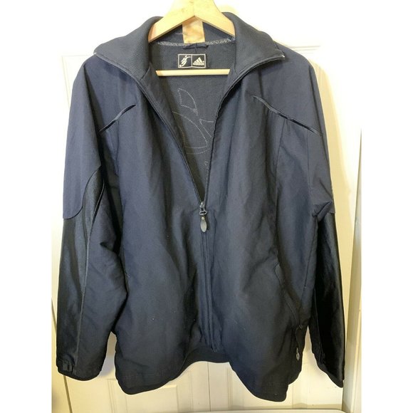 ADIDAS Navy Full Zip Men's Sz S Soccer‎ Jacket Logo kicking ball Rare - Picture 3 of 7